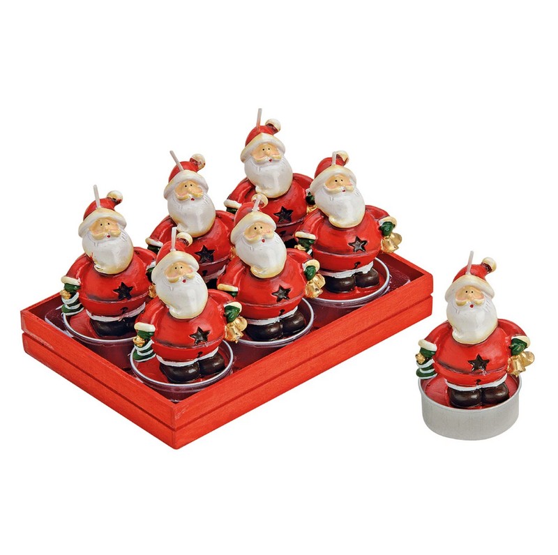 Candela tealight natalizia a forma di Babbo Natale, simpatica idea regalo di Natale utilizzabile anche come segnaposto festivo